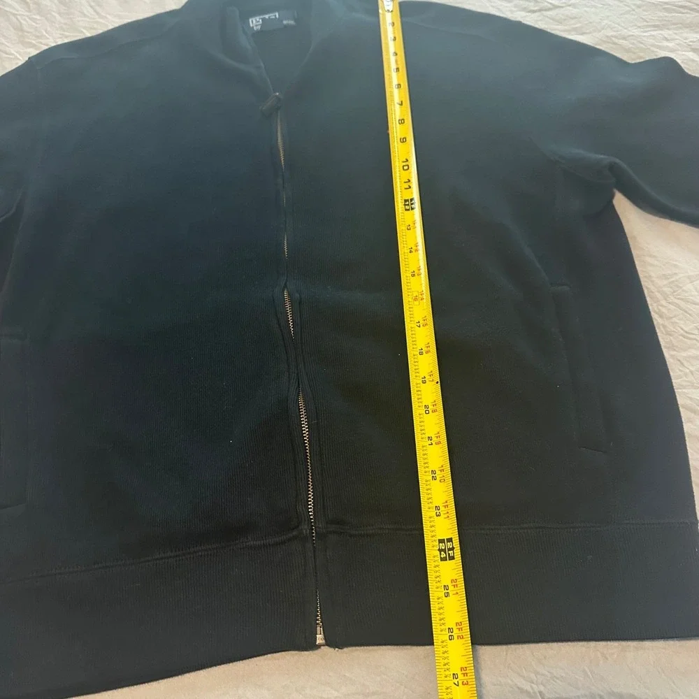 Polo Ralph Lauren Mens‎ Full Zip Ribbed Sweater Black Red Pony Logo Size M